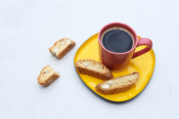 Delicious cantuccini cookies. Italian almond cookies.