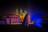 Fototapeta Miasto - Katedra Poznańska i Most Jordana w wieczornej scenerii