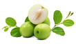 Green jujube fruit isolated on white background