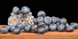large blueberries  isolated on black background