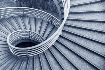 Aufkleber - Empty modern spiral stairway, viewed from top
