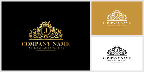 Letter J logo design luxury gold vector