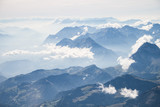 Altitude View over the Alps Moutains Chain from a Twoseater Plane