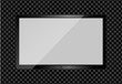 © Ananieva - Realistic TV screen. Modern stylish lcd panel, led type. Large computer monitor display mockup. Blank television template. Graphic design element for catalog, web site, as mock up. Vector illustration