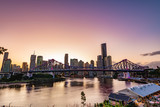 Fototapeta  - Australia brisbane skyline at sunset