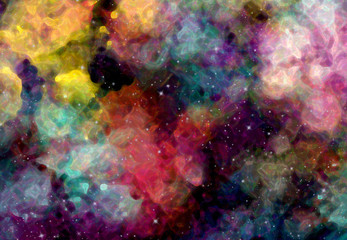 Wall Mural - abstract star field in galaxy space with watercolor digital art painting for texture background