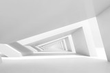 Fototapeta Perspektywa 3d - 3d empty white endless tunnel interior perspective