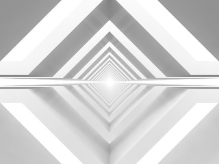 Wall Mural - Abstract white tunnel perspective, computer graphics