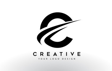 Creative B Letter Logo Design with Swoosh Icon Vector.