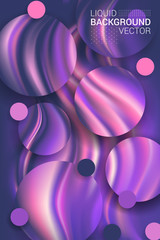 Wall Mural - abstract modern liquid background. purple halftones and textured vibrant circles. spectacular image 