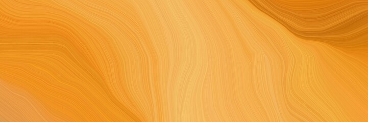 Wall Mural - beautiful futuristic banner with pastel orange, sandy brown and dark golden rod color. modern soft curvy waves background illustration