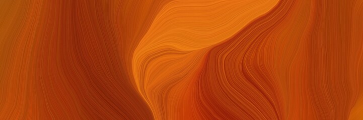 Poster - dynamic futuristic banner. elegant curvy swirl waves background design with saddle brown, coffee and dark red color