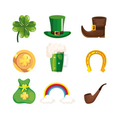 Wall Mural - set of saint patricks day icons vector illustration design