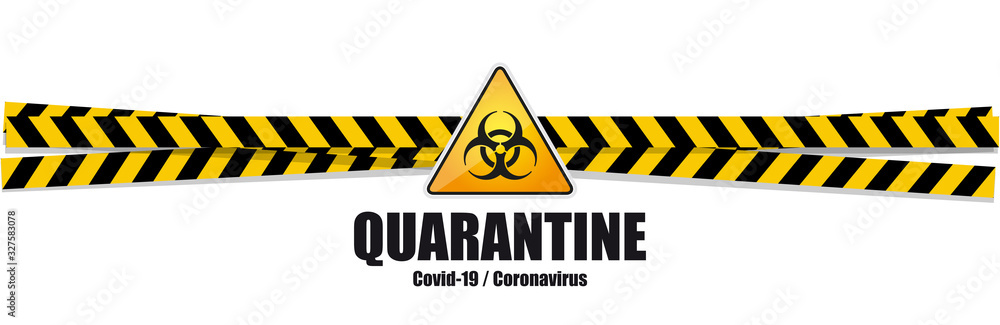 Coronavirus Covid-19 / Quarantine warning banner	 - obrazy, fototapety, plakaty 