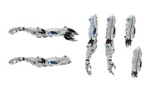 Artificial Sci-fi Robotic Arm Prosthesis 3d Rendering 