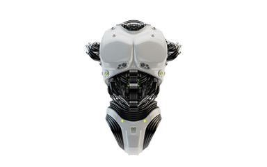 Sticker - Futuristic robot body part for replacement, 3d rendering of armless robotic torso