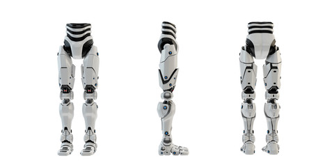 Sticker - Replacement robotic leg part for transplantation, 3d rendering