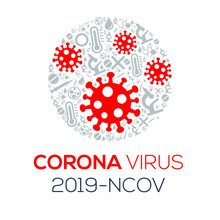Creative (Corona Virus -2019-nCoV ) Word With Icons ,Vector Illustration.