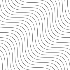 Vector creative seamless outline pattern. Striped endless wave texture. White repeatable minimalistic background with black wavy lines