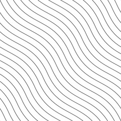 Vector creative seamless outline pattern. Striped endless wave texture. White repeatable minimalistic background with black wavy lines