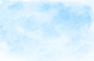 Wall Mural - watercolor illustration art abstract light blue color texture background, clouds and sky pattern. wa