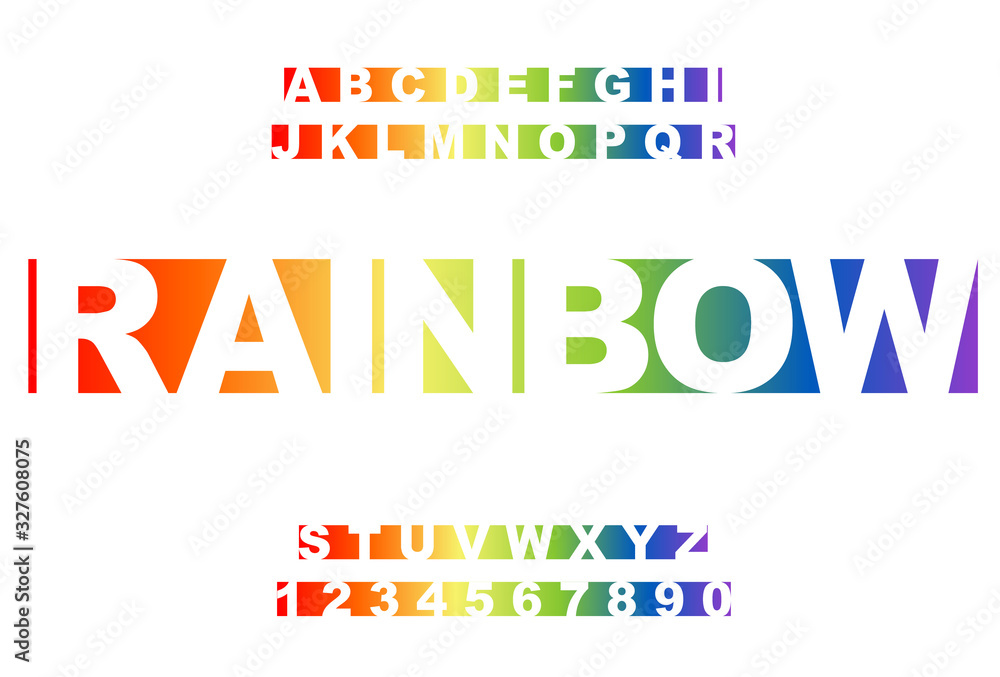 Vector de Stock Rainbow Vector of stylized vintage font and alphabet ...