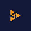 Triangle triskelion play icon logo