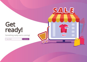 Wall Mural - Coming soon landing page template