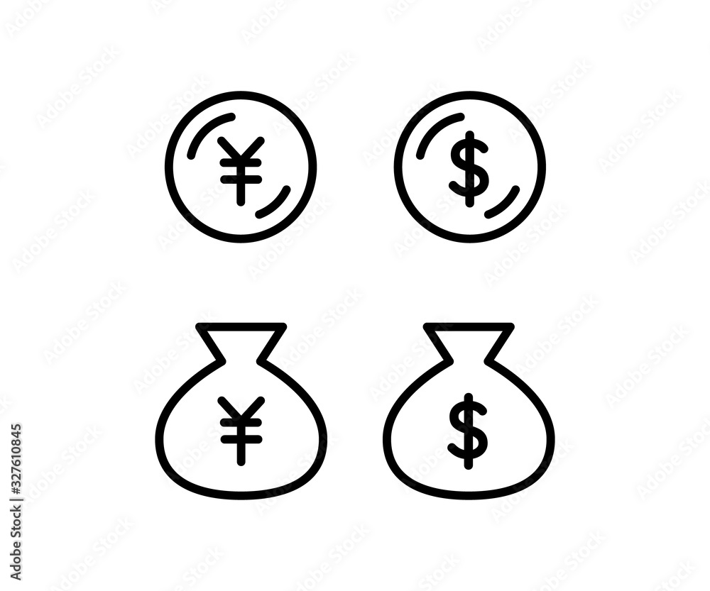 お金のアイコン、ビジネス、ドル、円、ピクトグラム Stock Vector | Adobe Stock