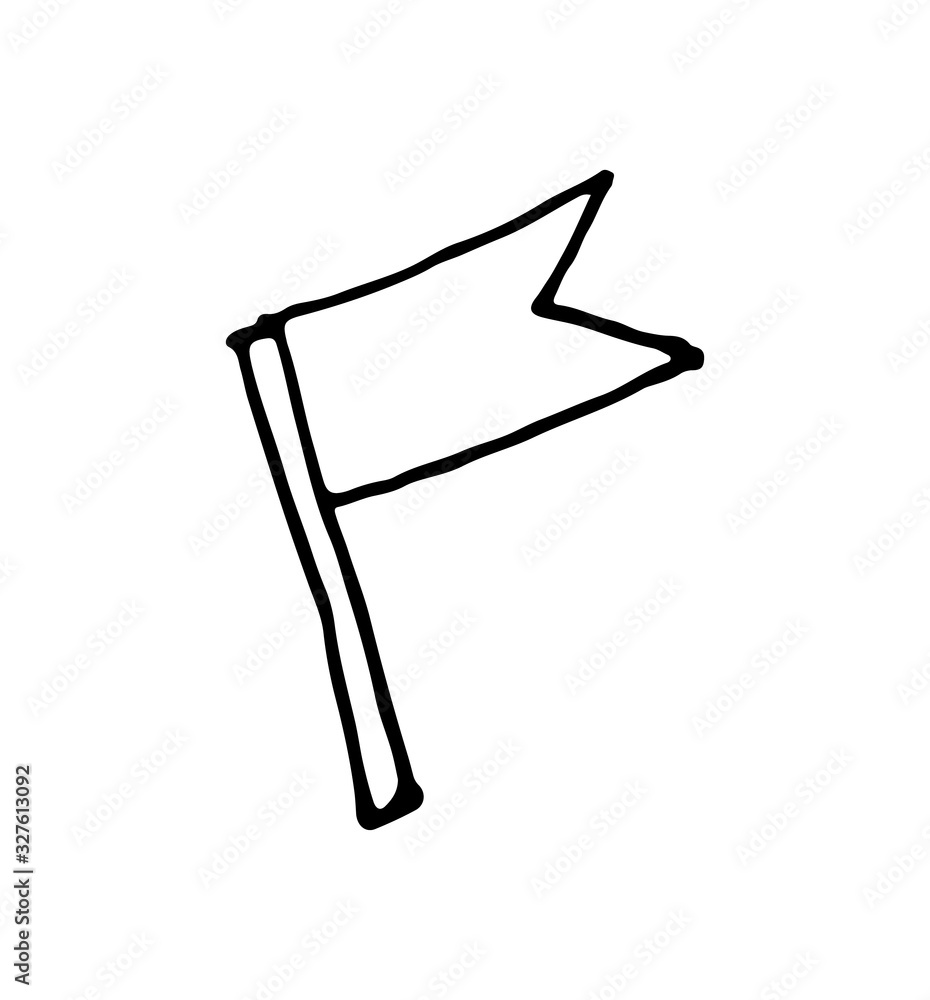 hand drawn vector sketch cartoon doodle flag illustration Stock Vector ...