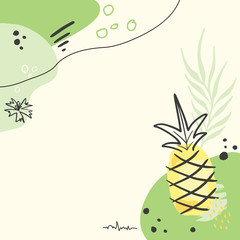 Sticker - Modern abstract pineapple art vector background.