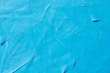Glued Pieces Of Blue Paper Close-up. Texture For Design.