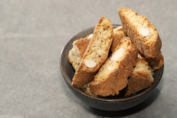 Wall Mural - Cantuccini cookies in a bowl.  Delicious almond cookies.