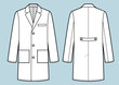 Medical doctor working robe. Fashion sketch illustration