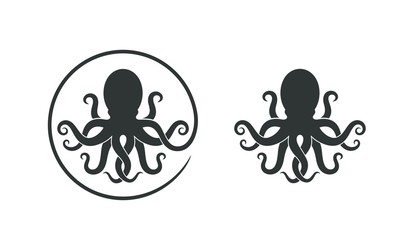 Wall Mural - Octopus logo. Isolated octopus on white background