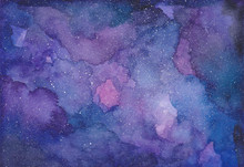 Abstract Purple Watercolor Background Space