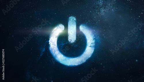 Cuadros en Lienzo Planet Earth and electric power button