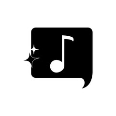 Sticker - speech bubble quaver note melody sound music silhouette style icon