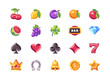 © Ivan Dubovik - Classic slot machine symbol collection. Casino flat icons