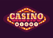 © Ivan Dubovik - Casino night red rhombus retro sign flat illustration