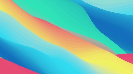 Wall Mural - looped animation. abstract colorful wavy background in bright blue, red, green, yellow and orange co