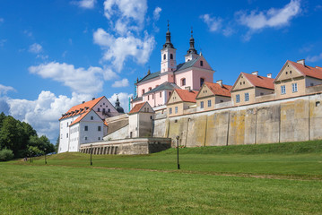 Canvas Print - Hermitages and church in Camaldolese monastery complex on the Wigry Peninsula in Podlasie region of Poland