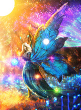 Artistic 3d Illustration Of A Powerful Magical Princess With Wings