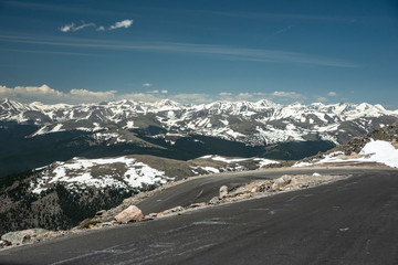 Canvas Print - The narrow, steep, treacherous roads of Mt. Evans in Colorado. 