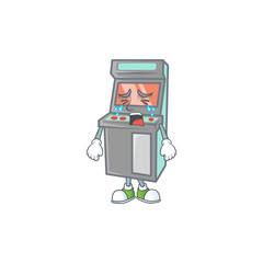 Sticker - A crying arcade game machine mascot design style