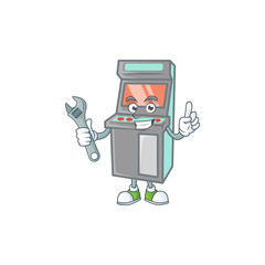 Poster - happily Mechanic arcade game machine cartoon character design