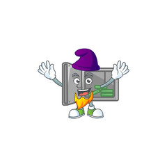 Canvas Print - Cute security box open mascot icon performed as an Elf on the stage