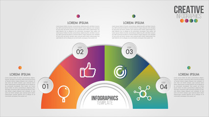 Wall Mural - infographic template 4 options or steps design for business and portfolio.can be used for process pr