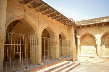 Wall Mural - old Mosque/Masjid at the Golconda Fort in Hyderabad Telangana India