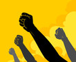 Revolting Fist Silhouette, People Resisting Policy
